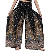 B BANGKOK PANTS Women's Boho Palazzo Pants Yoga Wide Leg Pants
