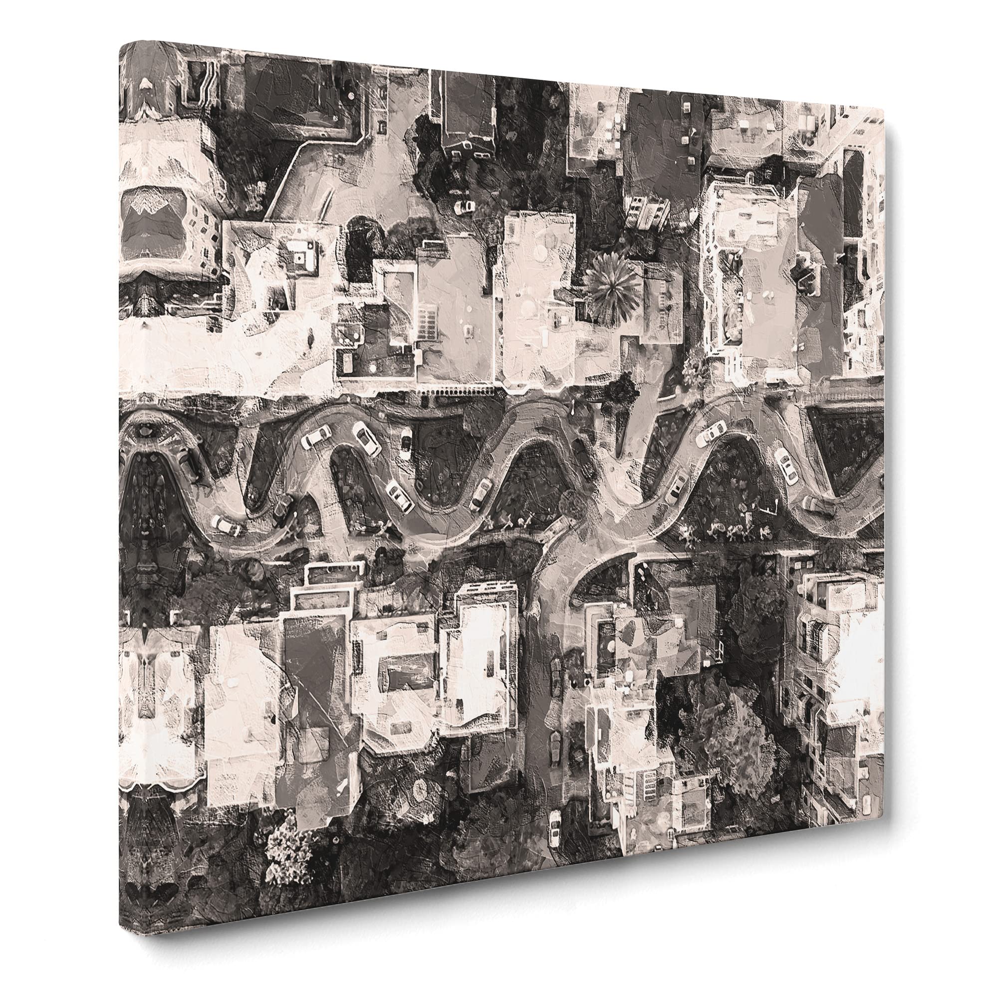 Above Lombard Street in San Francisco Canvas Print | Gallery Wrapped 30mm Frame Wall Art | 14x14 inches | Ready to Hang | Modern Cityscape Picture | Living Room Bedroom Lounge Office