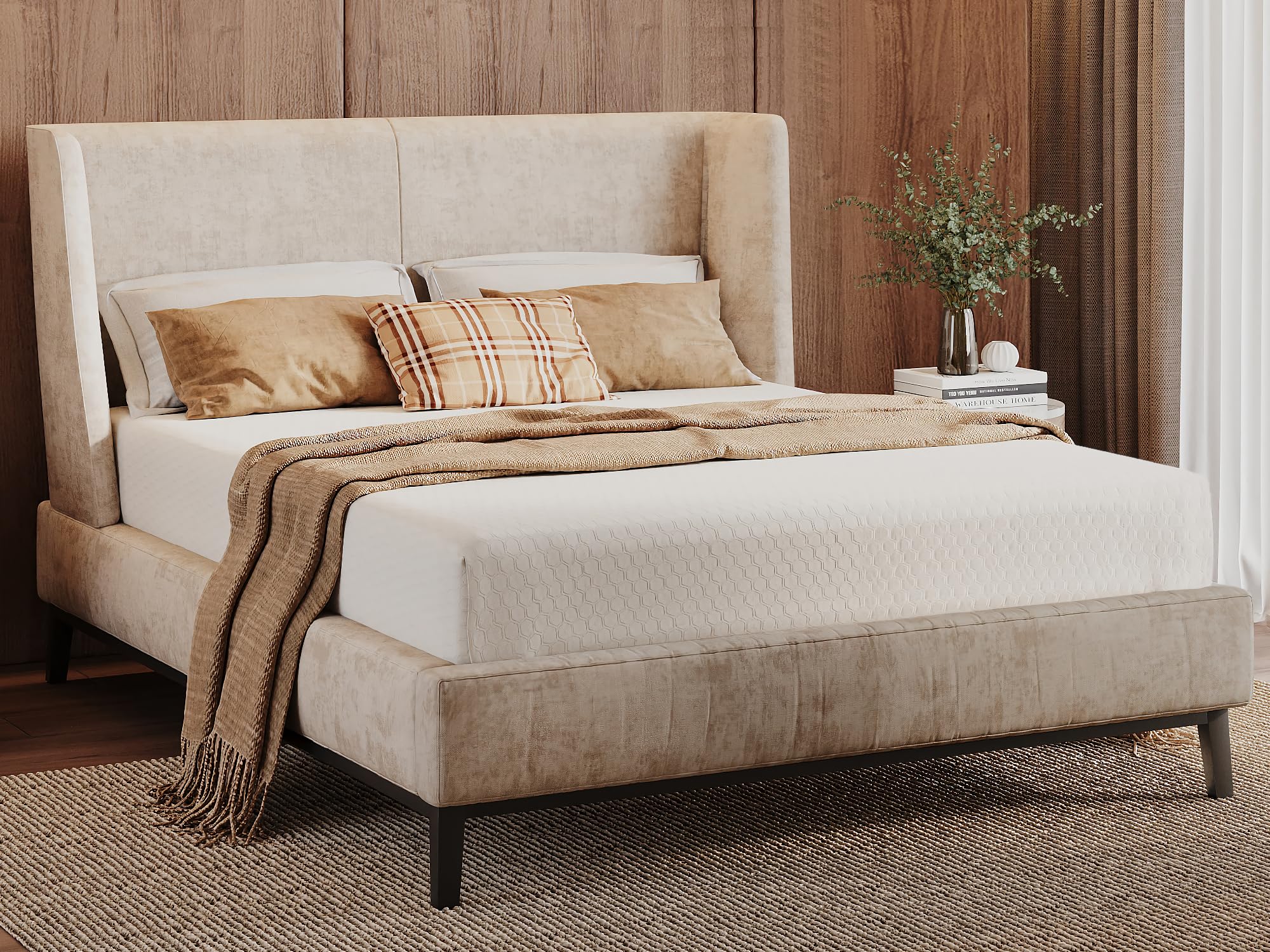 Photo 1 of ***FACTORY SEALED*** aluepedic Queen Size 8-Inch Gel Memory Foam Mattress, Comfortable with Pressure Relieving Ergonomic Support, Breathable Soft Fabric Cover, Fiberglass Free, Mattress in a Box