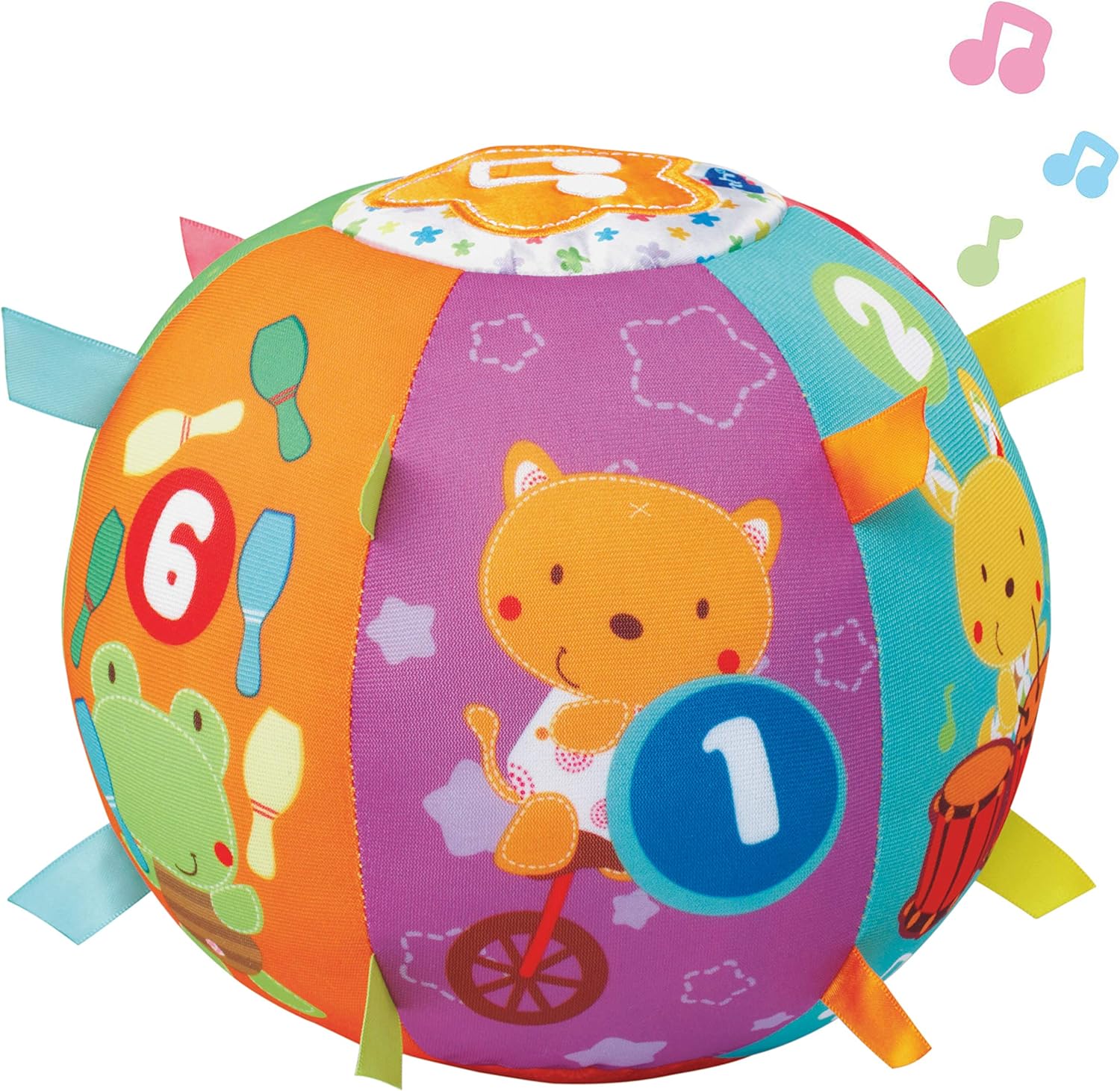VTech - Singing Ball Interactive Fabric Ball with Over 50 Songs, Multicoloured, 24.9 x 14.0 x 8.9 cm (3480-166122)