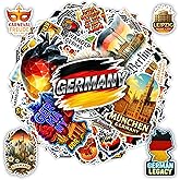 BETANAS 100 PCS Germany Stickers Pack, German Travel Vinyl Waterproof Decals of Berlin Munich Frankfurt Bavaria Landmarks, Beer Pretzel Culture Deutschland for Laptop Water Bottle Scrapbook Car Teens