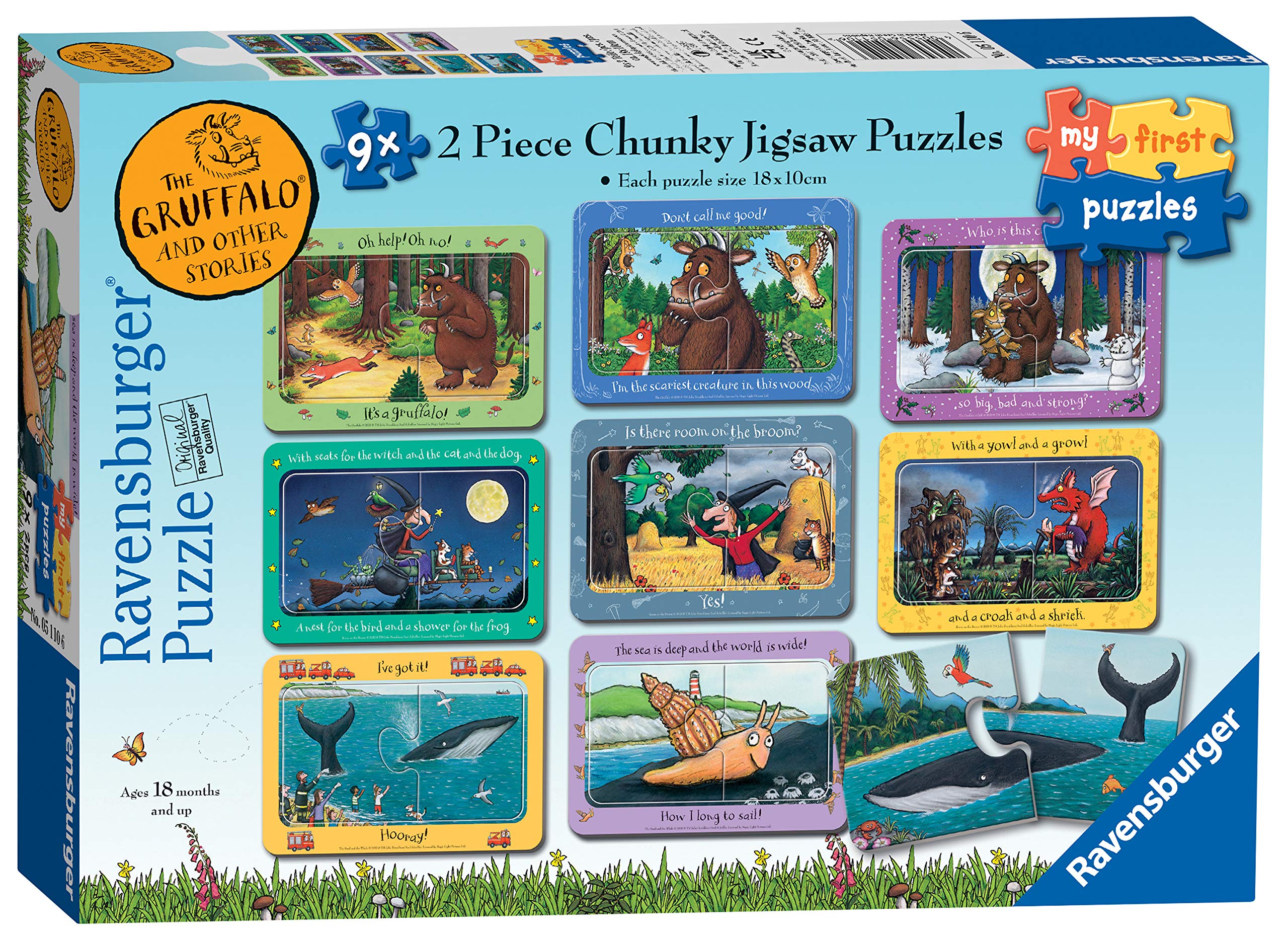 Ravensburger 5110 The Gruffalo for Kids Age 18 Months Up, Educational Toys for Toddlers, 9 x 2 Piece Chunky Jigsaw Puzzles