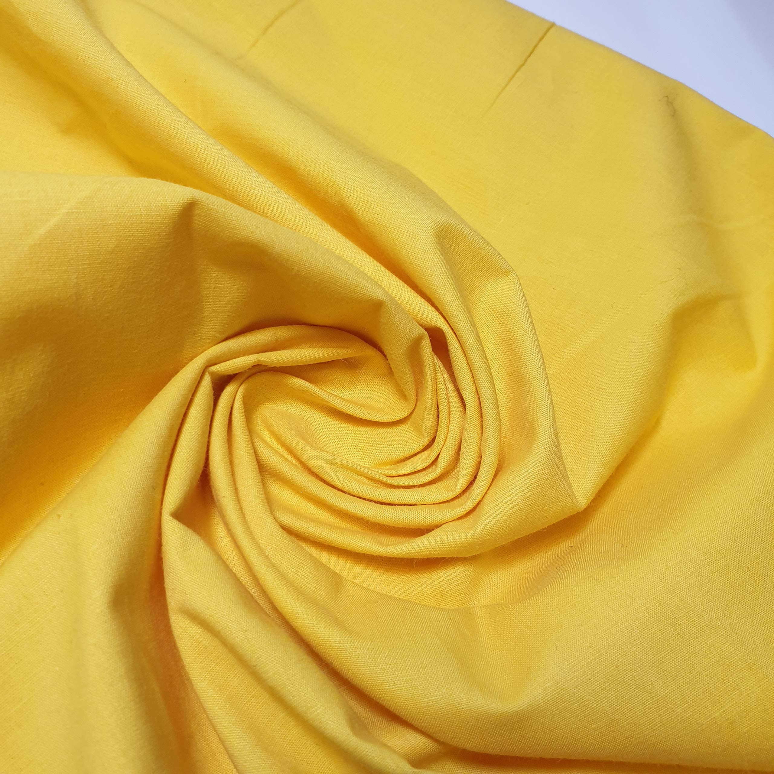 5 Meter (Janak - Canary Yellow) 100% Cotton Cambric Poplin Craft Soft Dress Material Fabric Art Craft Dress (44 inch Wide)