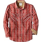 Dubinik® Mens Flannel Shirt Long Sleeve Button Down Plaid All Cotton Soft Brushed Flannel Shirt for Men Utility Casual Shirt
