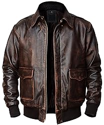 Leather Jacketz Mens Brown Leather Bomber Jacket