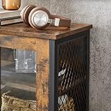 VASAGLE Storage Cabinet Multipurpose Cupboard Industrial Rustic Brown Black view 6