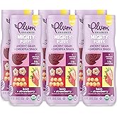 Plum Organics Mighty Puffs Beet & Strawberry Ancient Grain + Chickpea Snack | 1.85 oz Each, 6 Pack - Baby Crawlers, Kosher, U