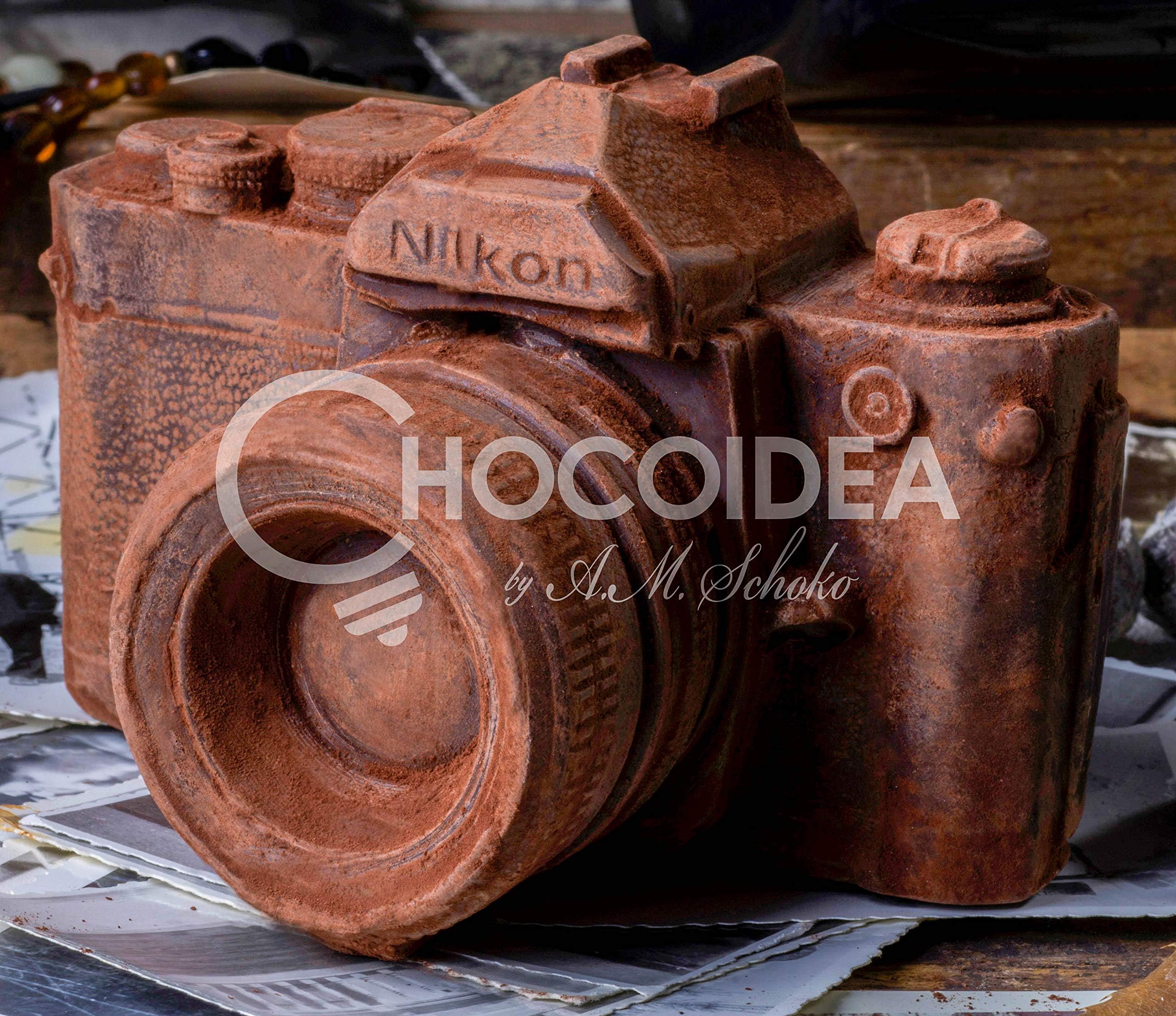 Choco Camera Big, 100% Handmade from Belgian Fine Dark Chocolate Barry Callebaut (400g) 8,1 x 12,1 x 8,1 cm