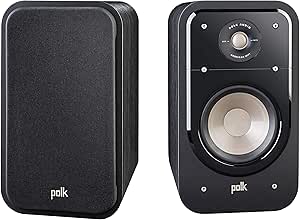 Polk Audio Signature Series S20 Bookshelf Speakers (Pair, Black) – 6.5” Driver, Surround Sound, Power Port Technology, Detachable Magnetic Grille (Discontinued by Manufacturer)