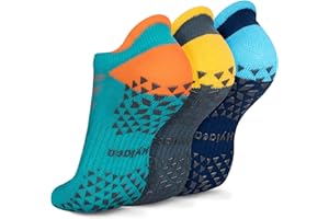 Hylaea Unisex Non Slip Socks with Grip for Yoga, Hospital, Pilates, Barre | Ankle, Cushioned