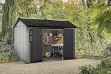 Keter Oakland 11ft x 7.5ft Garden Shed Graphite Durable Resin Outdoor Storage view 9