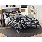 Northwest Classics Full Sized Dino Discovery Glow-in-The-Dark 8-Piece Bed in a Bag Set, All Seasons Bedding for Girls and Boys, Comforter, Flat Sheet, Fitted Sheet, Pillowcases, Pillow, Shams