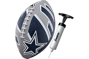 Franklin Sports NFL Team Footballs - Rubber Youth Mini Balls for All Teams - Kids 8.5" Football + Air Pump Sets - Official NFL Licensed