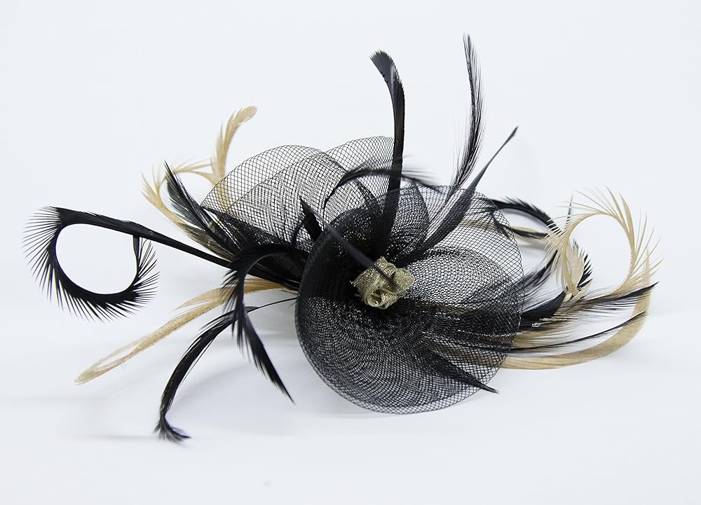 Black fascinator with Gold on a clip Amazon.co.uk Handmade