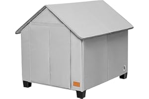 NUROMY Insulated Dog House Outdoor with Warm Mat and Elevated Feet,Weatherproof Dog Bed House for Medium Size Dog and Multiple Large Cat,Max Pets Size 23.6 X 16.9 Inches