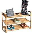 Honey-Can-Do SHO-01599 Bamboo 3-Tier Shoe Shelf