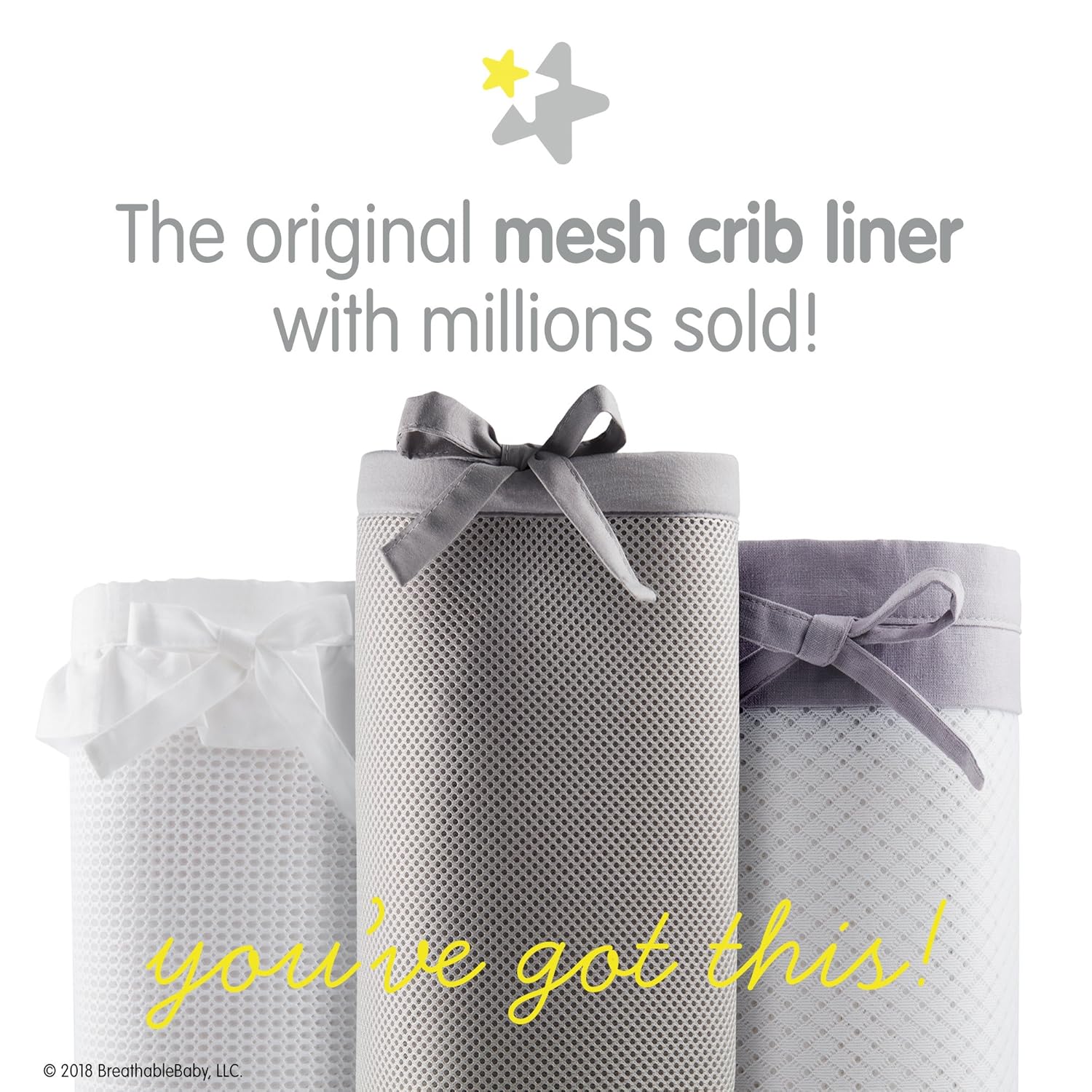 BreathableBaby Classic Breathable Mesh Crib Liner - White : Crib Bumpers : Baby