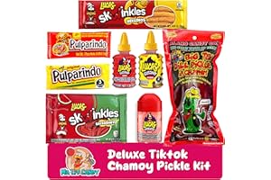 Big Tex Chamoy Pickle Kit with Mexican Candy from Tiktok, Includes Big Tex Chamoy Pickle, Gusano Chamoy & Gusano Tamarind, Pulparindo, & More by Ma Lit Candy