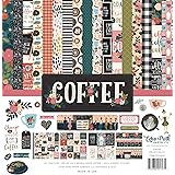 Echo Park Paper Company Coffee Collection Kit paper, 12-x-12-Inch, Pink/Green/Red/Navy/Blue/Teal/Black