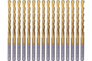 NordWolf 16-Piece HSS Drywall Cut Out Bit Set, Titanium Nitride Coated 1/8" Cutting Bits with Guide Tip for Cut-Out Tools & Spiral Saw