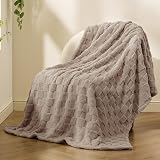 Bedsure Fleece Throw Blanket Soft Checkered 130x170 cm Brown view 6