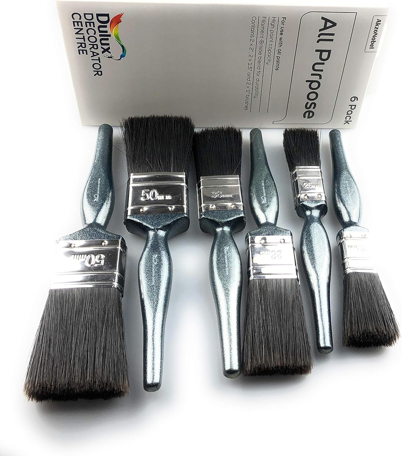 Dulux Trade All Purpose Filament-Bristle Paint Brushes Pack of 6 - Image 3
