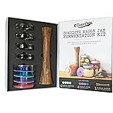 Masontops Complete Mason Jar Fermentation Kit - Glass Weights, Vegetable Pounder and Silicone Airlocks - Wide Mouth