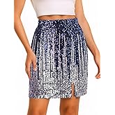 Sequin Skirt Sparkly High Waisted Stretchy Bodycon Mini Skirts Party Night Out Clubwear for Women