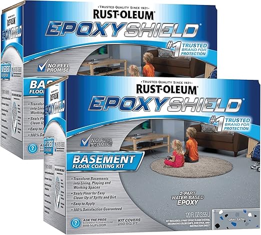Rust Oleum 203007 Epoxy Shield Basement Floor Kit 1 Pack Gray