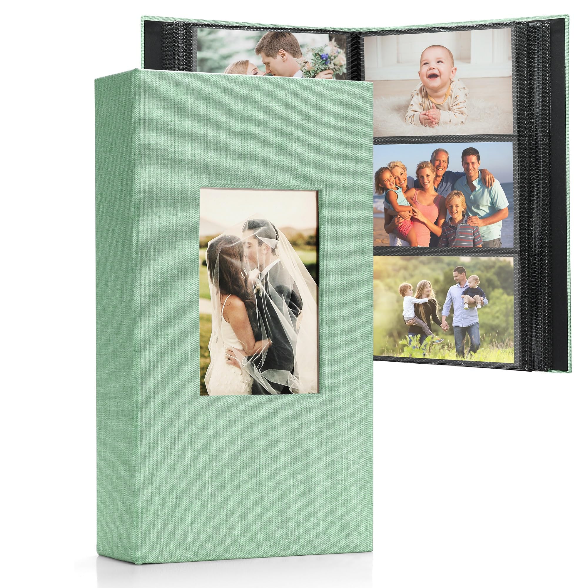 DazSpirit Photo Albums 6x4 Inch 408 Pockets Slip In, Customizable Linen Cover 10x15cm Photo Album, Large Capacity, Slip-in Pockets, Ideal for Wedding Albums, Family Photo Books and Travel Memories