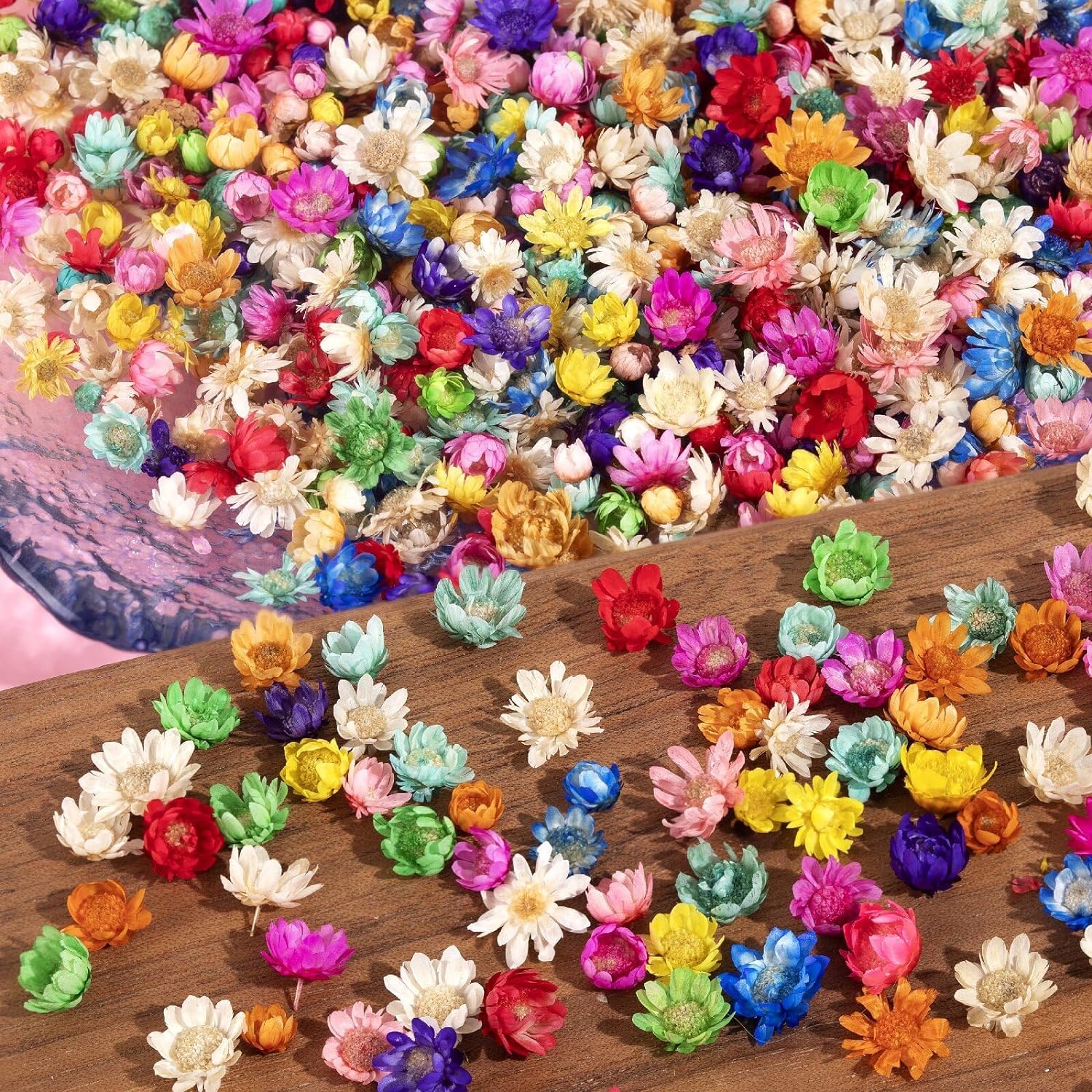 300Pcs Small Dried Flowers for Crafts - Mini Dried Flowers for Resin, Tiny Natural Real Pressed Flower Bulk for DIY, Candles Soap Making, Beautify Nails