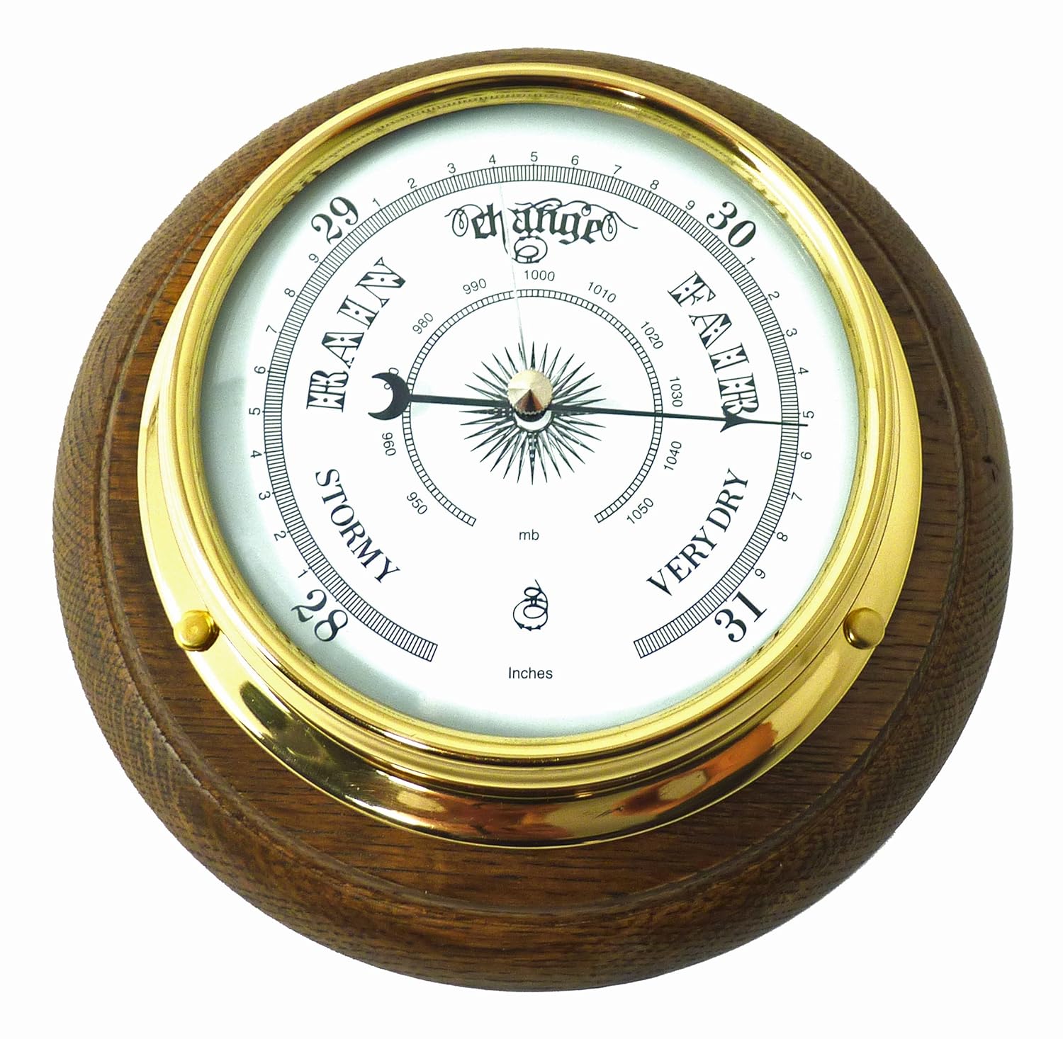 Heavy Lacquered Brass Case Ships Yacht Boat Sailing Wall Weather Clock