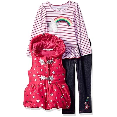 Kids Headquarters Girls 3 Piece Vest Set - Cozy Winter Outfit