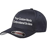 Custom Hat Flexible Fit 6277 6533 6477 Delta & More Embroidered. Your Own Text Curved Bill
