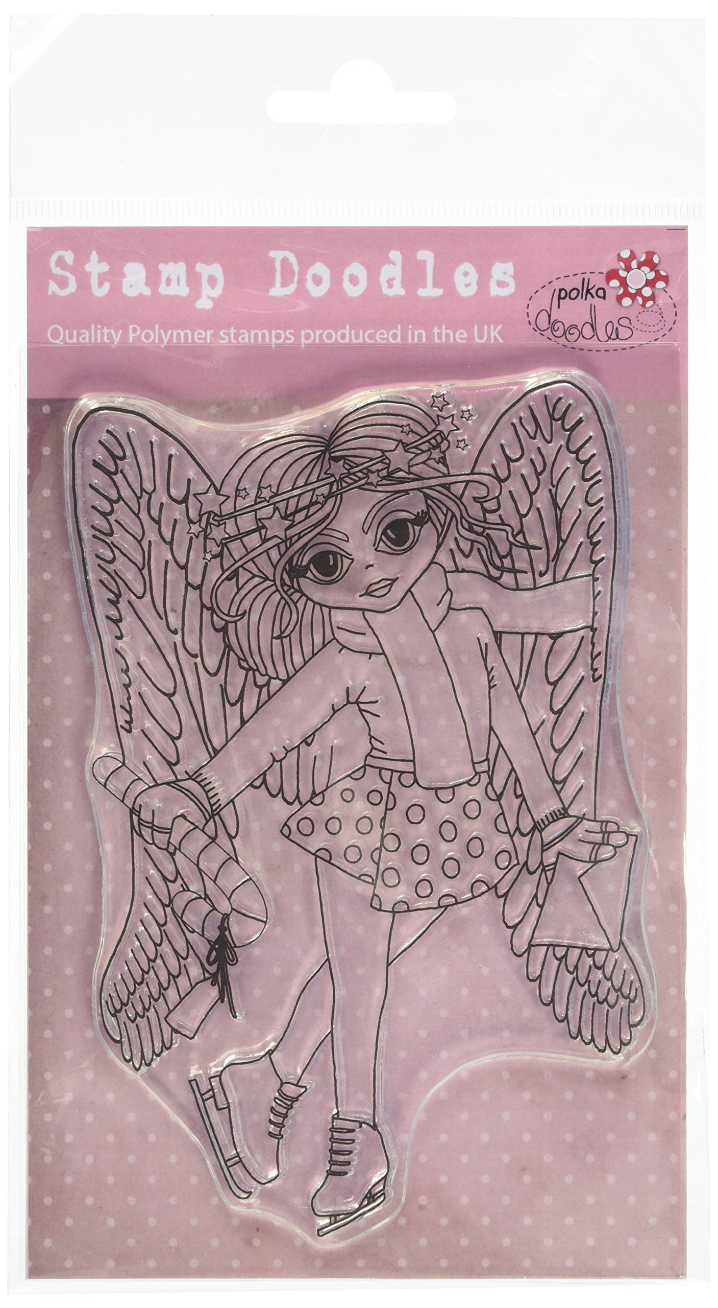 Polkadoodles A6 Angel Skater Clear Polymer Stamp
