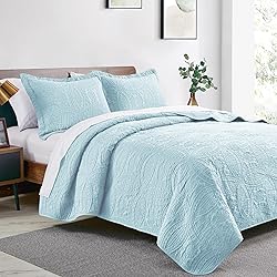 Love's cabin King Size Quilt Set Spa-Blue