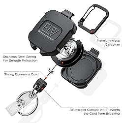 2 Pack ELV Self Retractable ID Badge Holder Key