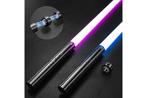 LCMAOKE 2 Pack Light Saber, 15 Colors and 4 Modes Light up Light Saber for Dueling, 2-in-1 RGB Detachable USB Charge, Gifts Toys for Adults Birthday Christmas Thanksgiving