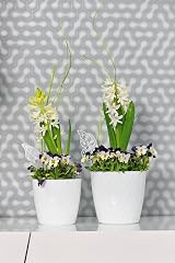 B2C Flowerpot Round Plastic Pot Ecru 18 cm Crystal Modern Decor view 9
