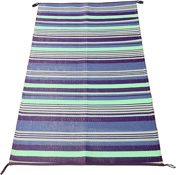 Indoor Outdoor Plastic Straw Rugs 4x6 ft Reversible, Easy
