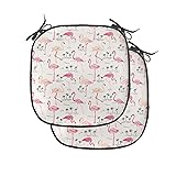 Ambesonne Flamingo Chair Seating Cushion Set of