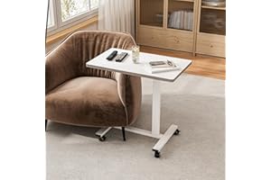 Furist Over Bed Tables,Adjustable Pneumatic Bed Desk Mobile Laptop Standing Desk Computer Workstation