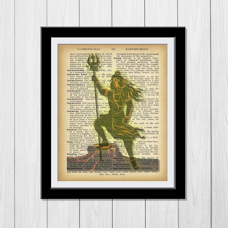 Lord Shiva Dictionary Art Print - Vintage Print Background Prints Wall Art Pictures Paintings UnFramed…