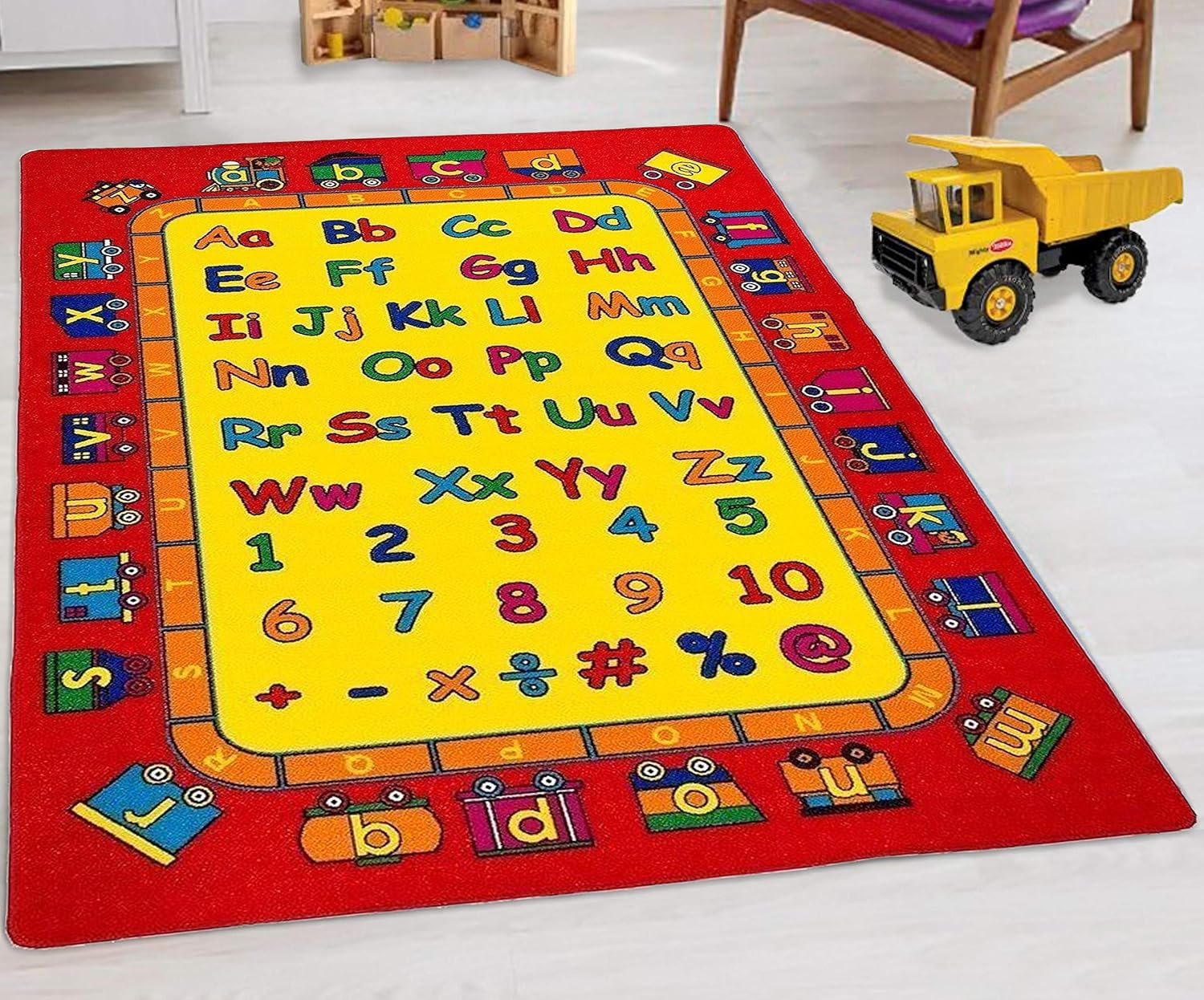 red kids rug