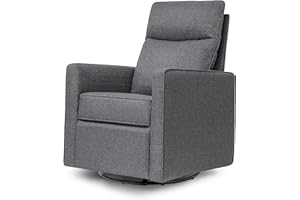 DaVinci Gabby 360° Swivel Glider Nursery Chair - High Pillowback Glider Rocking Chair - GREENGUARD Gold, FSC & Certi-PUR US Certified -Versatile Comfy Swivel for Living Room and Nursery - Shadow Grey