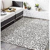 Livabliss Esperanza Leopard Outdoor Area Rug,5'3" x 7'7",Black/White