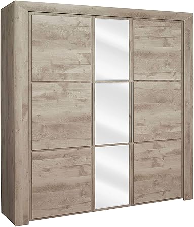 Armoire Raltas 222cm Avec 3 Portes Miroir Chene Amazon Fr Cuisine Maison Armoire Raltas 222cm Avec 3 Portes Miroir Chene Amazon Fr Cuisine Maison