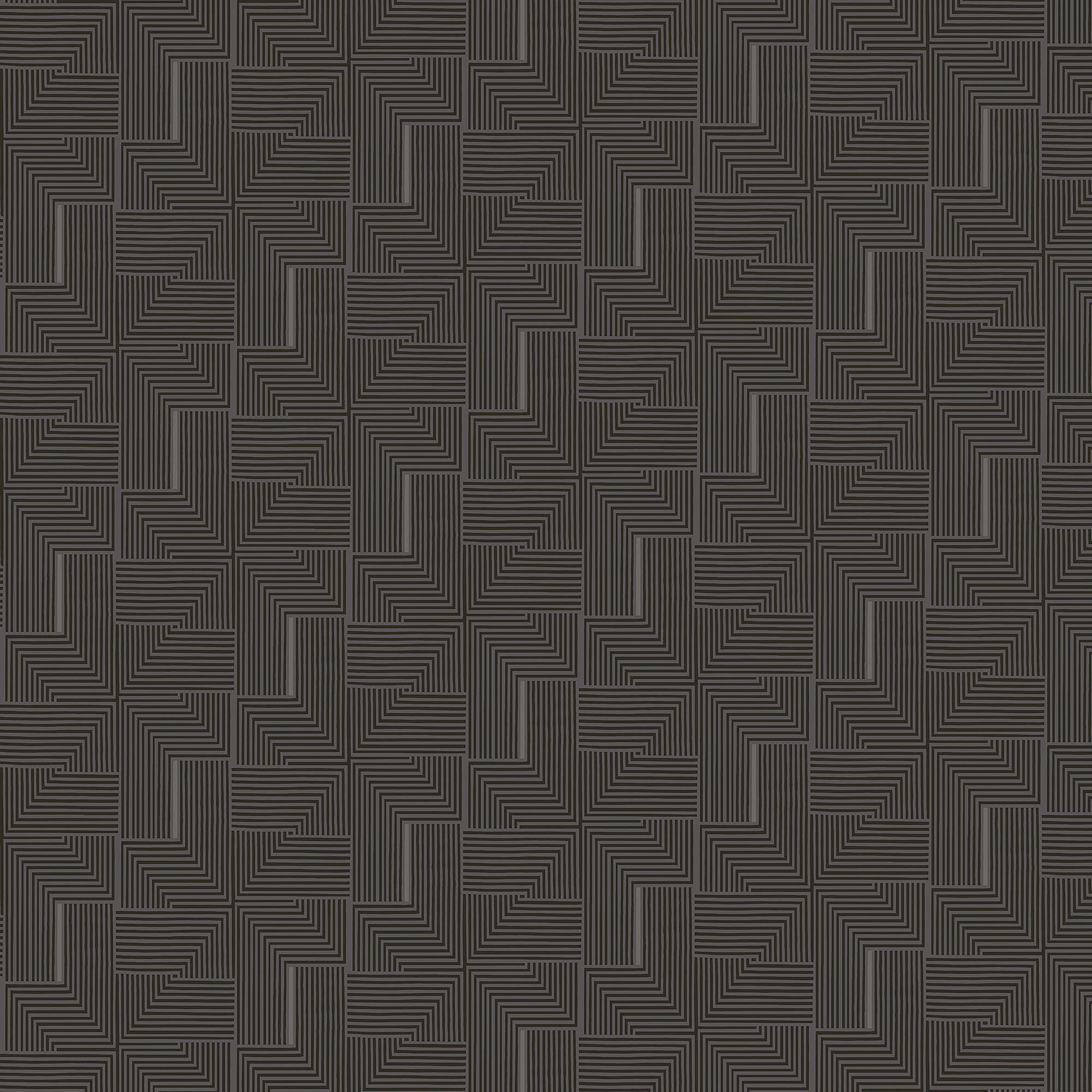 Galerie BO23064 Luxe Labyrinth Wallpaper, Dark Grey, 10.05m x 53cm
