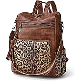 OPAGE Leather Backpack Purse for Women Fashion Tassel Ladies Shoulder Bags Designer Large Backpack Travel Bag