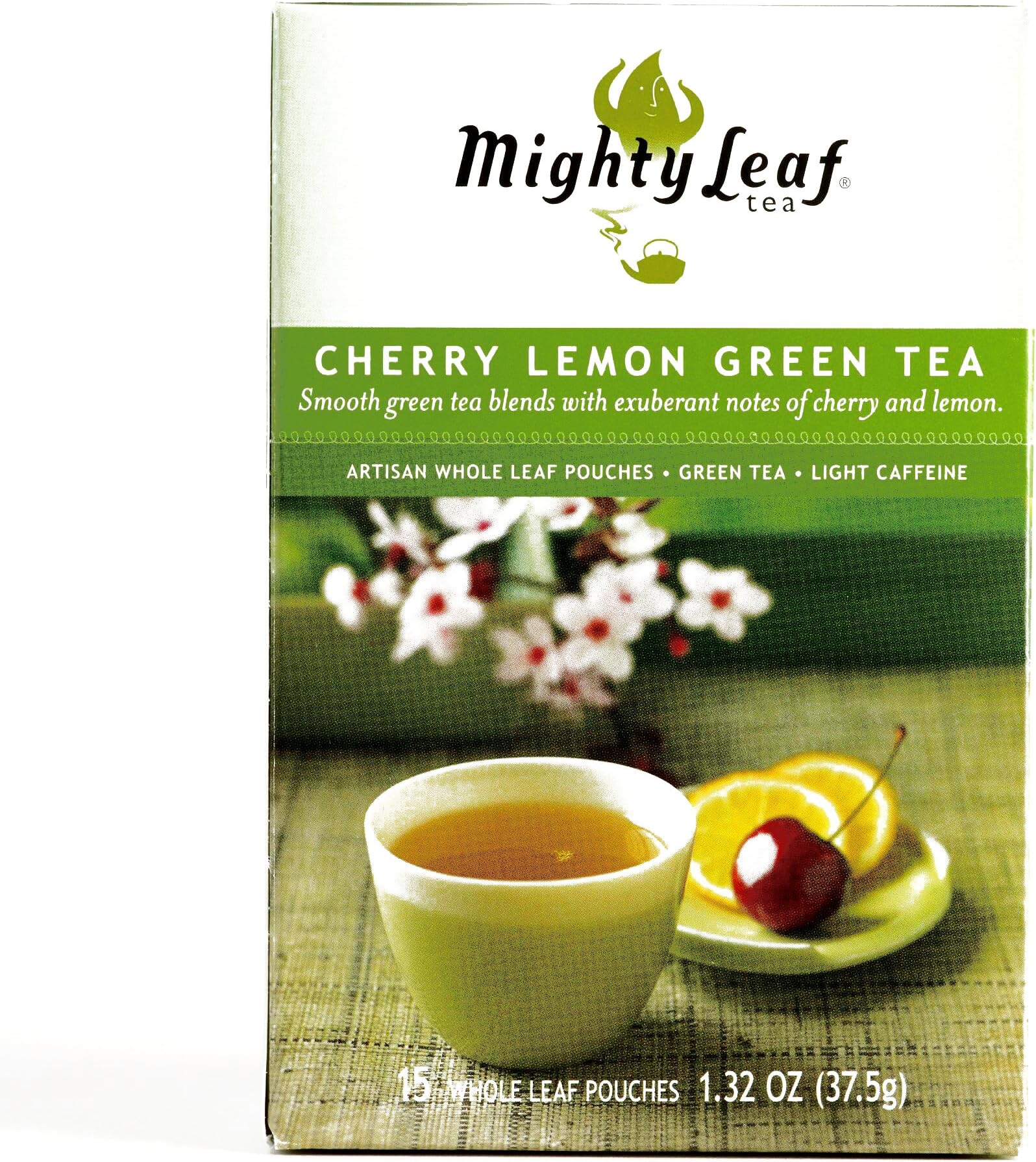 Mighty Tea Leaf Cherry Lemon Green Tea 15 Count 12 oz each (1 Item Per Order)